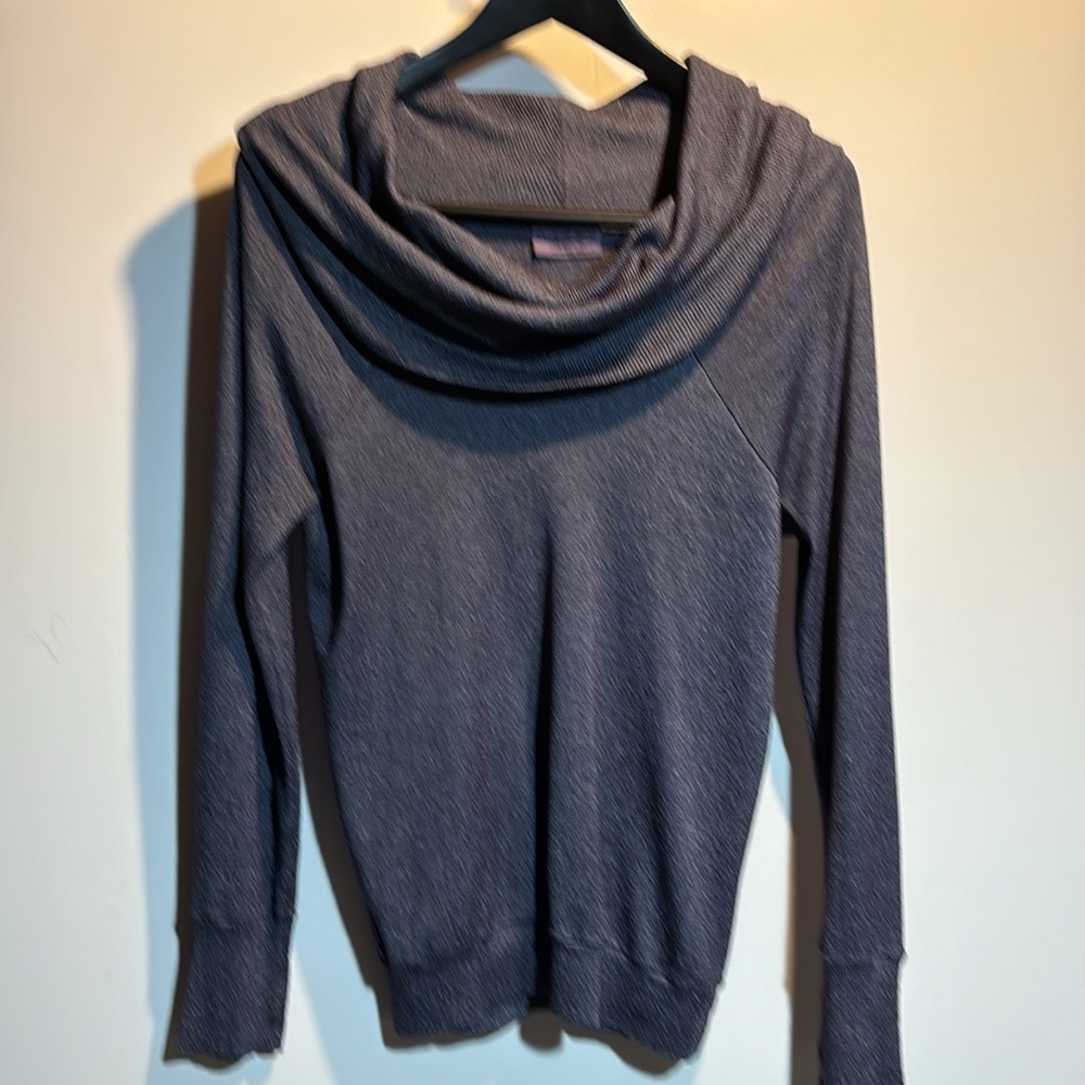 Michael Stars Women's Cowl Neck Black/Gray Sweater One Size Fits Most